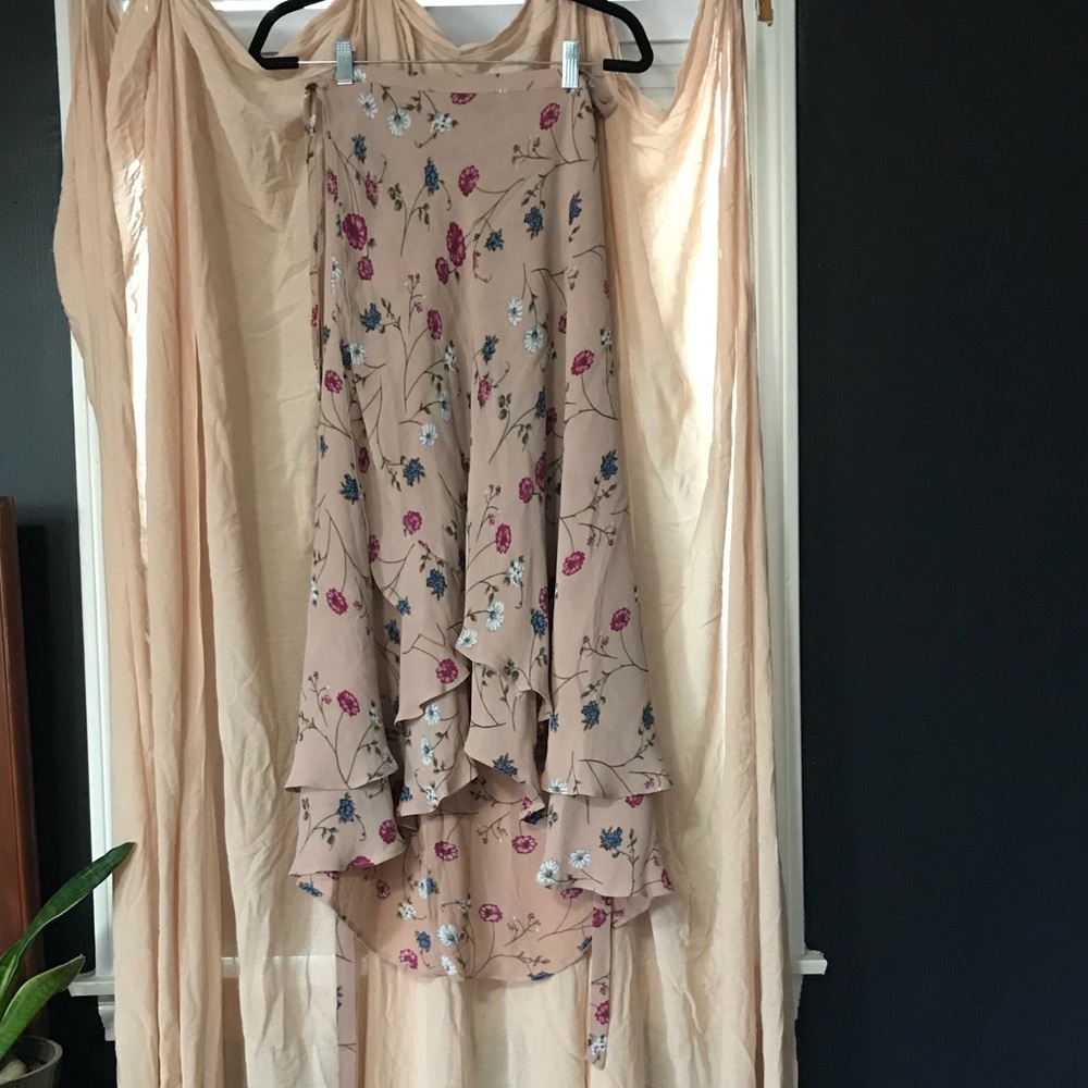 Reformation Floral Wrap Around Skirt